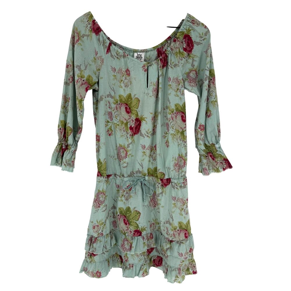 Ivy Jane Floral Peasant Tunic Top Sz S Cottagecore Prairie